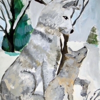 Лагунова Ира, 11 лет, Волчиха с волченком