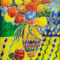 Быченков Павел, 11 лет, Декоративный натюрморт с цветами